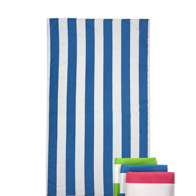 Les serviettes de plage en vrac de rayure de suède de Microfiber de sublimation ont personnalisé