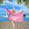 La serviette de plage rose réutilisée de flamant a personnalisé copie latérale de serviettes de bain la double